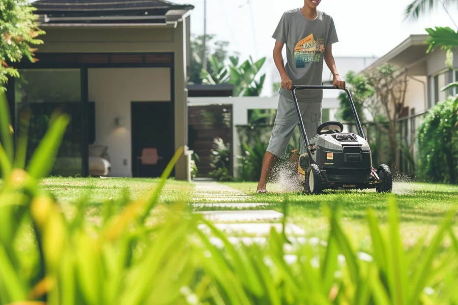 battery powered electric lawn mowers